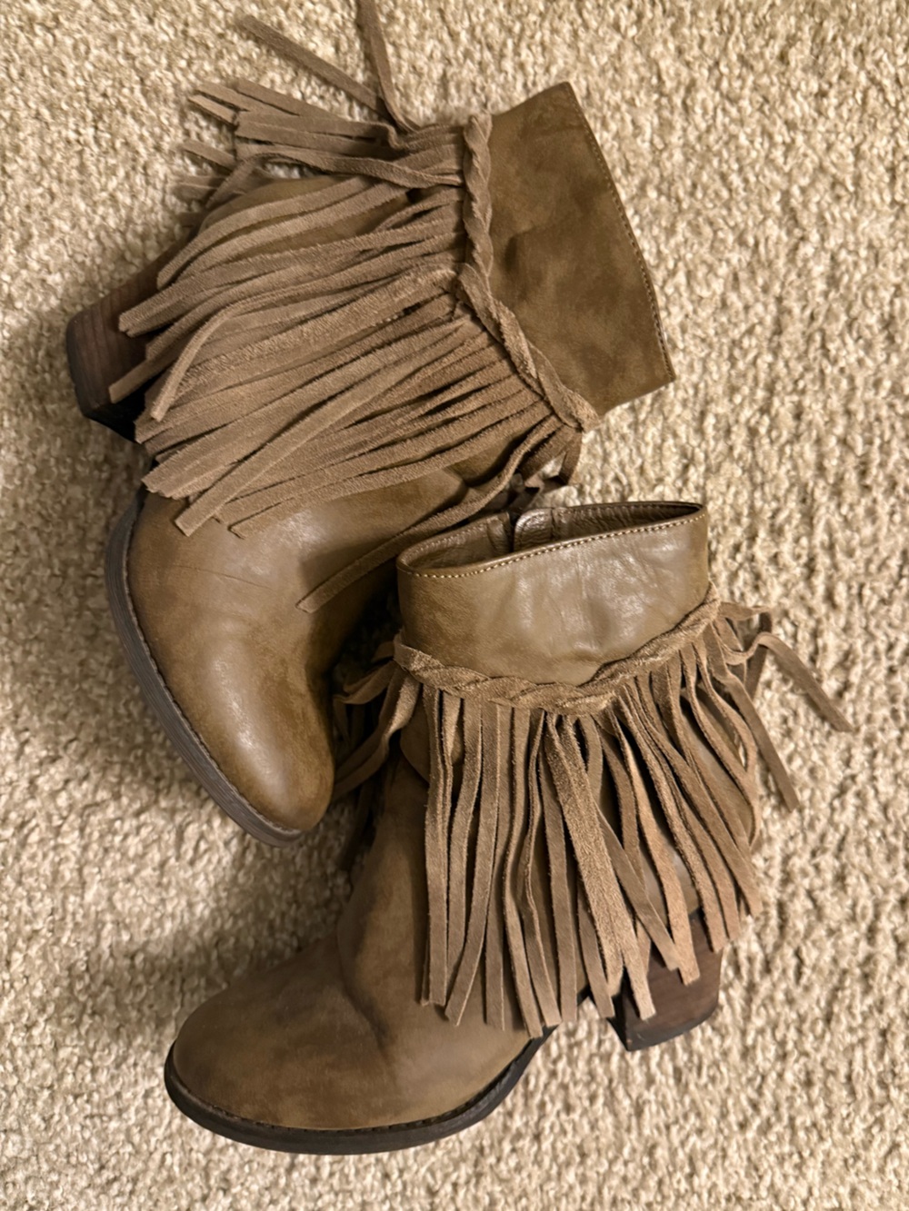 Sbicca Fringe Ankle Booties